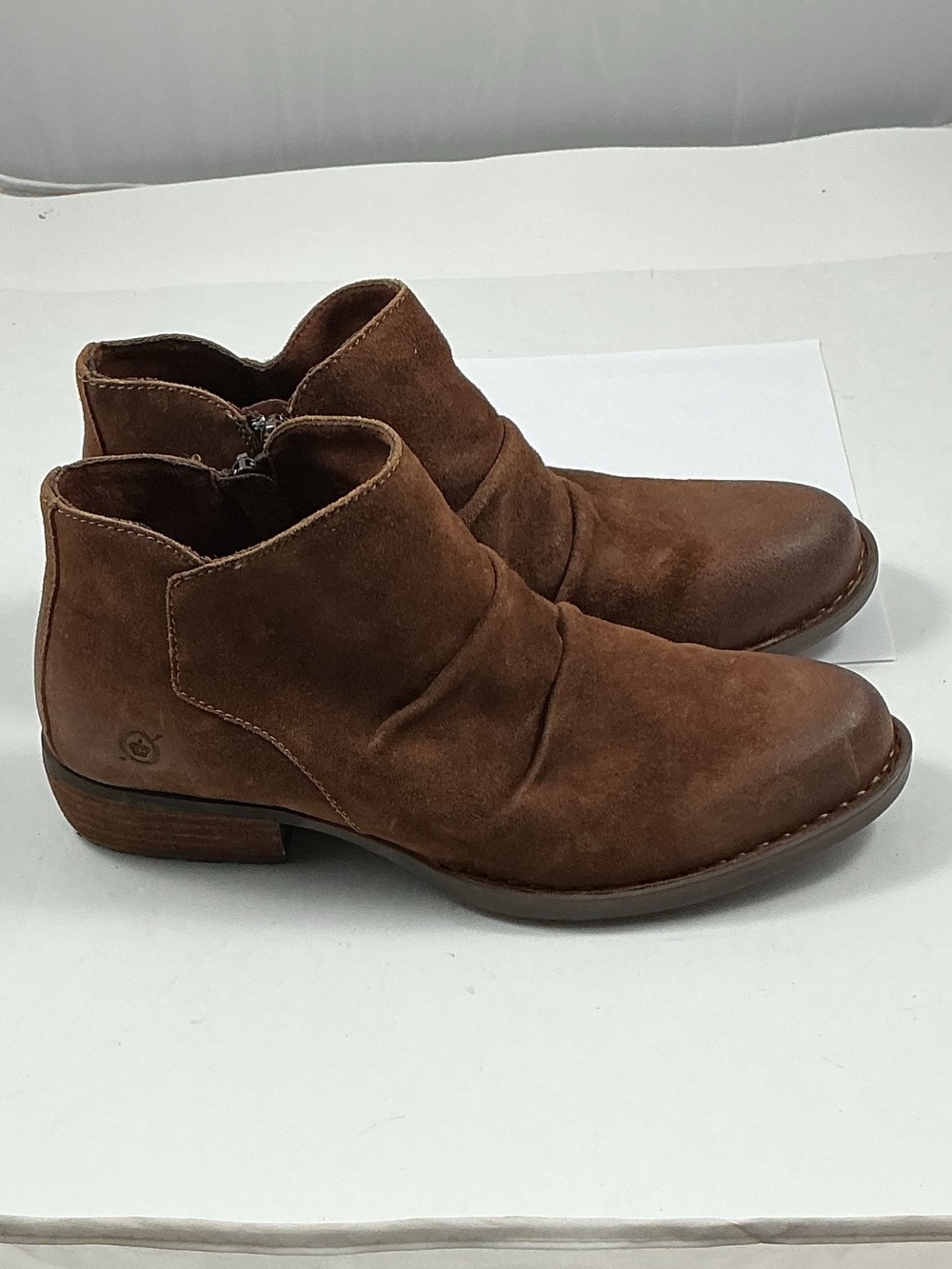 New Born Adalee Rust Brown Ankle Boots Size 9.5 Side Zip Booties